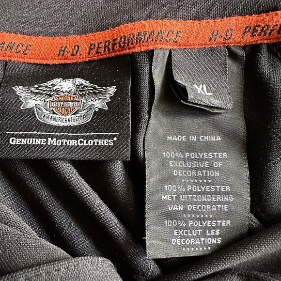 Harley Davidson Black Stretch Performance Short Sleeve Polo Shirt Size XLarge - Picture 6 of 6